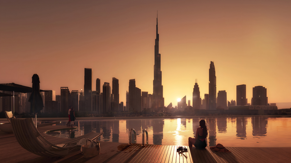 Sunset at Burj Khalifa
